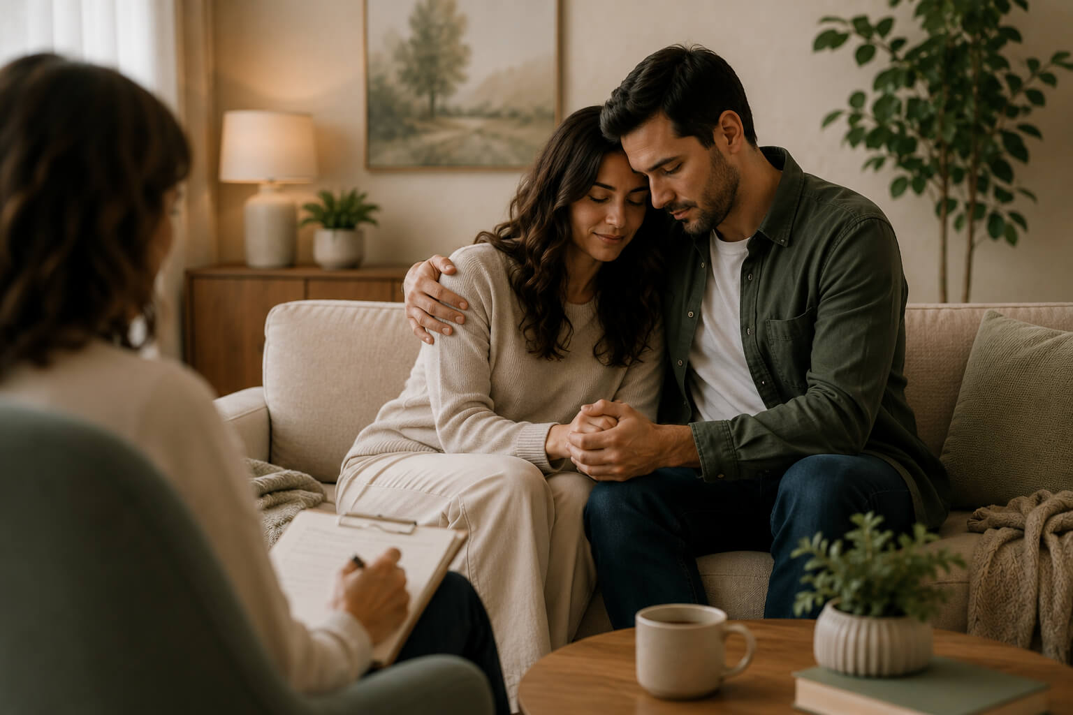 Couple participating in a personalized therapy session at Reign Psychotherapy with treatment tailored to their unique relationship and emotional needs
